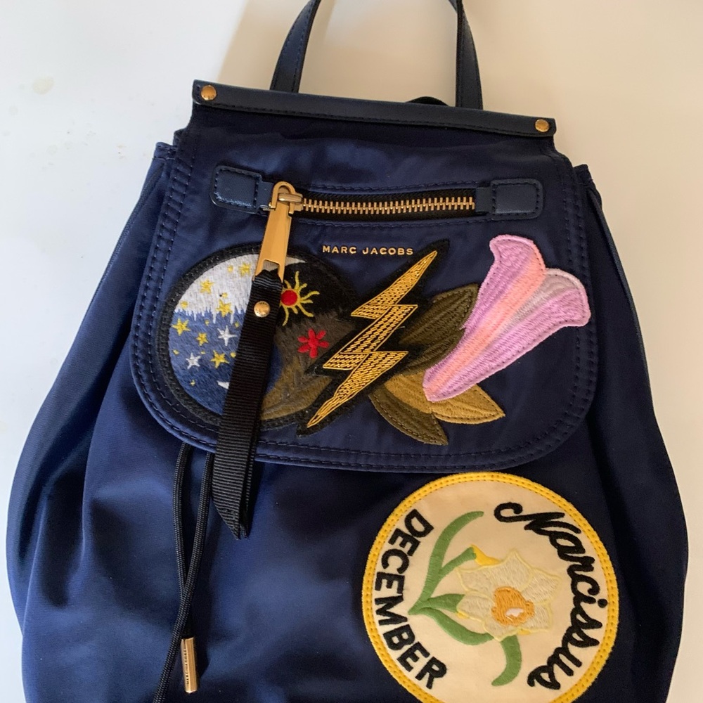 Marc Jacobs Limited Ed Midnight Blue Backpack with Patches.